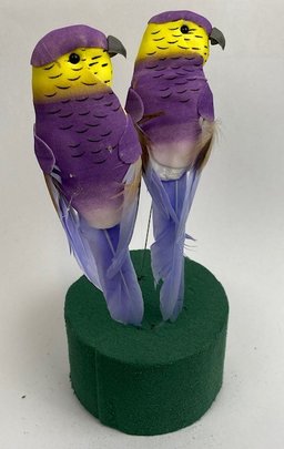 Gros oiseaux x 2 sur pique mauve.