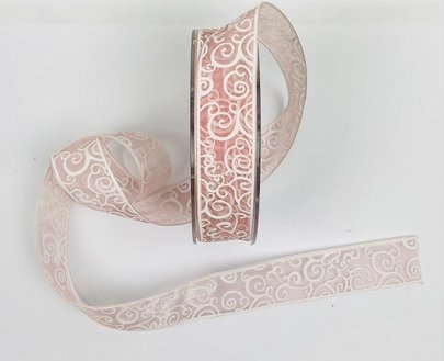 Ruban Ornement rose poudré x 2 m