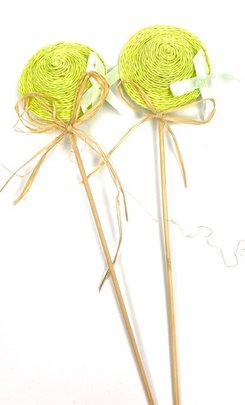 Piques Chapeaux vert anis x 2