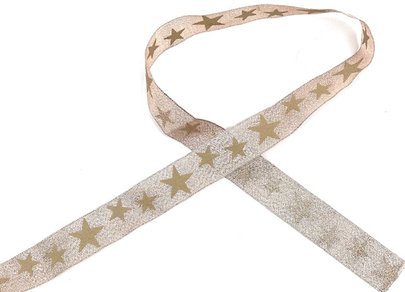 Ruban Etoile couleur Rose pailletée x 2 M.