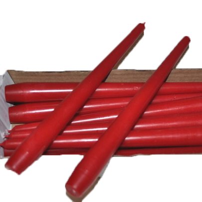 Bougie flambeau 7 heures rouge par 12 pièces