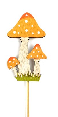 Champignon Orange sur pique bois x 1