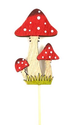 Champignon Rouge sur pique bois x 1