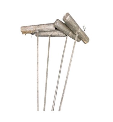 Mini Rouleau Feuille Bananier Argent Pailleté sur pique x 4 