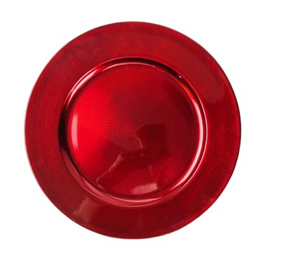 Assiette rouge style vieilli