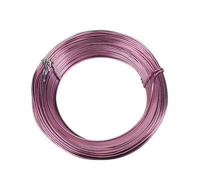 Fil alu déco métallique OASIS 2 mm coloris rose par 5 m