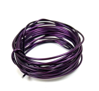 Fil alu déco 2 mm couleur Aubergine X 5 mètres
