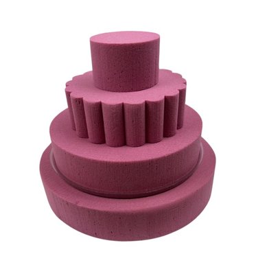 Gâteau de mariage avec 4 tartes Oasis Fushia.