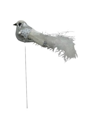Oiseau blanc sur tige x 1