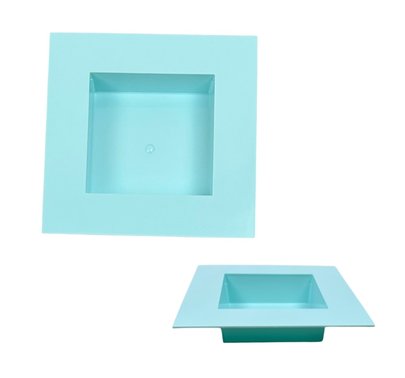 Coupe carrée avec rebord Plastique Turquoise ( vert pastel ).