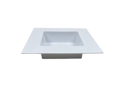 Coupe carrée avec rebord Plastique Blanc