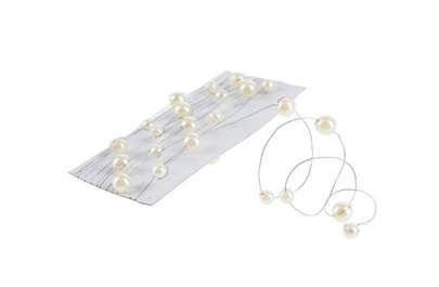 Perle sur fil OASIS argent coloris ivoire