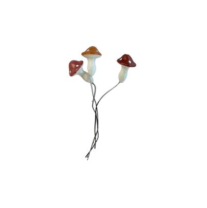 Petits champignons sur Tige x 3
