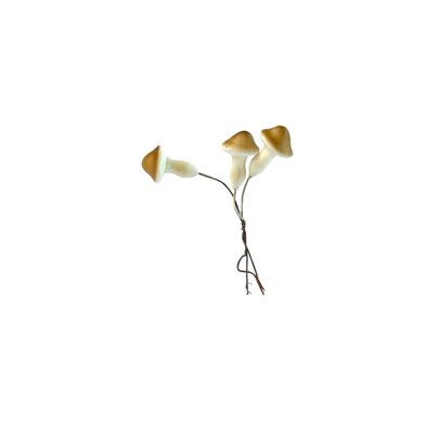 Petits champignons marron sur Tige x 3