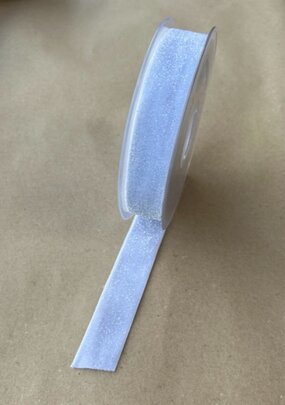 Ruban Velour Blanc pailleté.