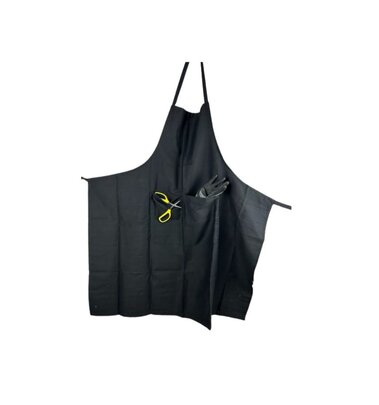 Tablier fleuriste noir à bavette 100% coton .