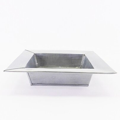 Coupe carrée zinc naturel rebord PM