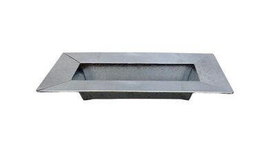 Jardinière zinc naturelle rebord