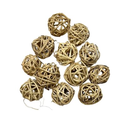 Petite boule osier par 10 pièces couleur naturelle