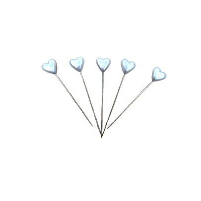 Epingle Mini Coeur Blanc Nacré x 5