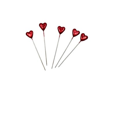 Epingle Mini Coeur Rouge x 5