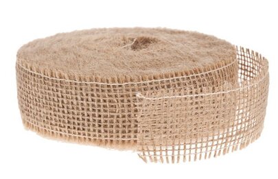 Ruban jute coloris naturel par 5 mètres.