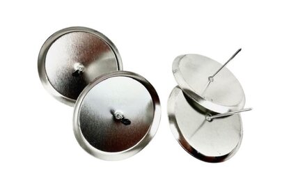 Porte bougie argent sur pique pour couronne x 4 ( Diam 6 cm )