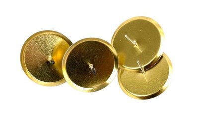 Porte bougie or sur pique pour couronne x 4 ( Diam 6 cm ).