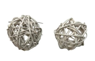 Boule Osier Blanche par 2 pièces .