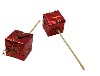 Paquet Cadeau Rouge sur pique x 2
