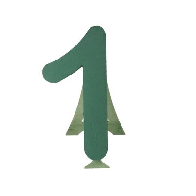 Chiffre 1 en mousse florale sur pied.
