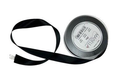 Ruban satin noir 2,50M x 25 mm
