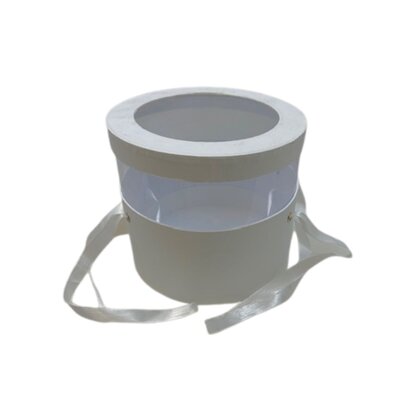 Boite à chapeau ronde blanche avec plexi GM