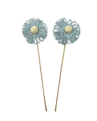 Pique Fleurs Bleue cordelette papier x 2