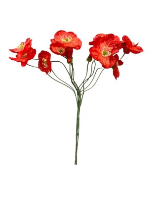 1 Bouquet de Coquelicot Rouge Artificiel