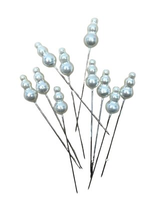 Epingle Chapeau Coloris Blanc x 10