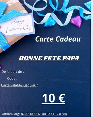 E.Carte Cadeau 10€Bonne Fête Papa