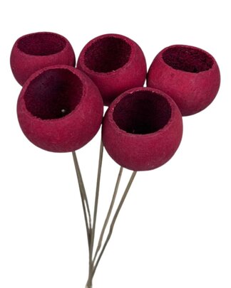 Bell cup rouge sur tige x 5 