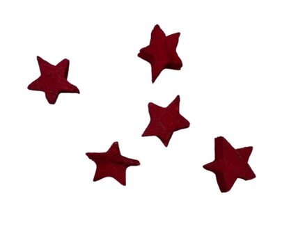 Petite Etoile Naturelle Noix de coco x 5 couleur rouge.