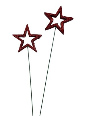 Etoiles ajourées rouge x 2