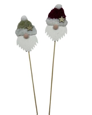 Tête Père Noel sur pique x 2
