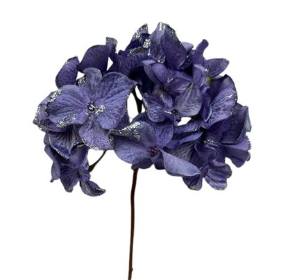 Hortensia violet pailleté artificiel x 1