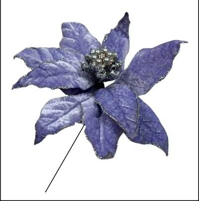 Fleur de poinsettia lilas violet x 1